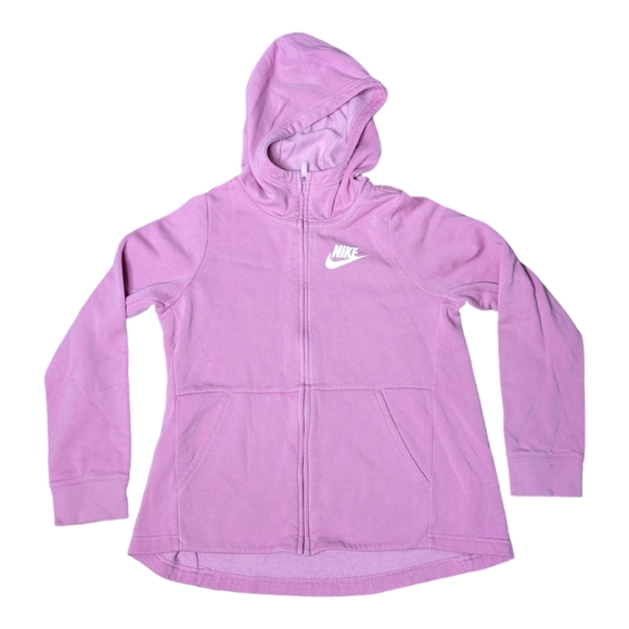 Nike Tops - Nike Pink cozy hooded sweatshirt ladies size Large EUC